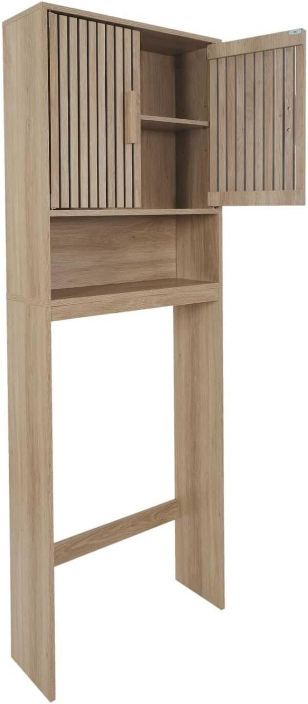 HOME DECO FACTORY, HD0223, Meuble WC, Modèle Klaus, Collection Natural Crush, Mobilier, Meuble, Meuble de Salle de Bain, Meuble Toilette, 60 x 166 x 20 cm, Marron – Image 4