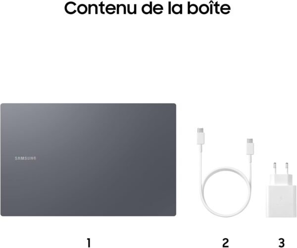 SAMSUNG Galaxy Book4, Ordinateur Portable 15.6'', Intel Core i5, 8Go RAM, 256Go SSD, Clavier AZERTY FR, Gris, Windows 11 Home – Image 9