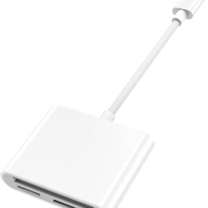 Lecteur de carte SD CF compatible avec iPhone/iPad SD CF TF Lecteur de carte mémoire Adaptateur numérique Trail Game Camera Accessoires Pas besoin d'application