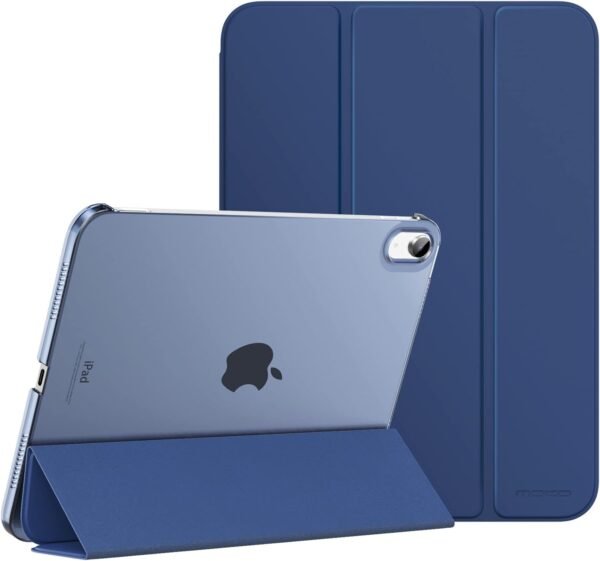 MoKo Coque pour iPad (A16) 11ème Génération 11 Pouces en 2025, iPad 10ème Génération 10,9'' en 2022, Étui Mince en PC Translucide pour iPad 11ème Gén, avec Touch ID, Réveil/Sommeil Auto, Marine Bleu