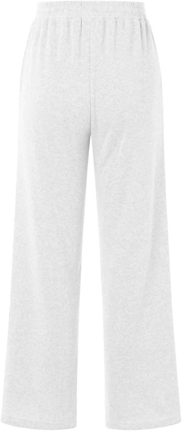 Pantalon Jogging Femme Pantalon de Sport Femme Taille Haute Pantalon Large de Survêtement Femme avec Poches Pantalons de Chaud Décontractés Femme Couleur Unie Sweatpants Hiver pour Fitness – Image 4