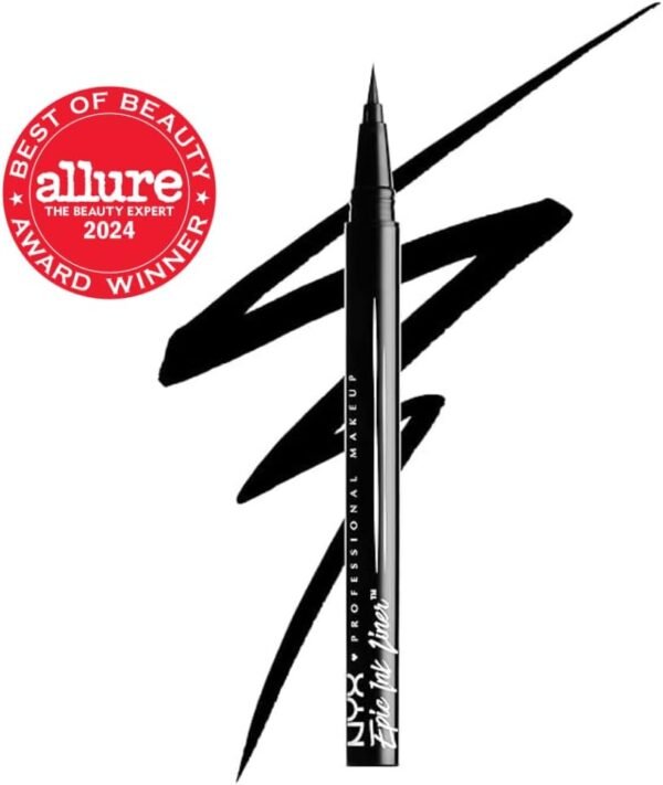 NYX Professional Makeup - Eyeliner Feutre - Waterproof - Tracé Précis - Couleur Intense Tenue Longue Durée - Embout Ultra-Précis - Formule Vegan - Epic Ink Liner - Teinte : Black (01) – Image 2