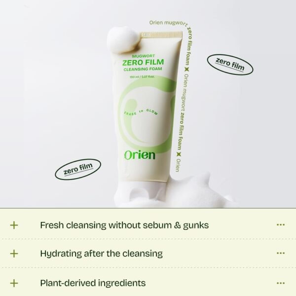 Mugwort Zero Film Mousse nettoyante 150 ml 157 ml Utilisation quotidienne Anti-points noirs Sans obstruction des pores Double nettoyage pour soins de la peau coréenne – Image 4