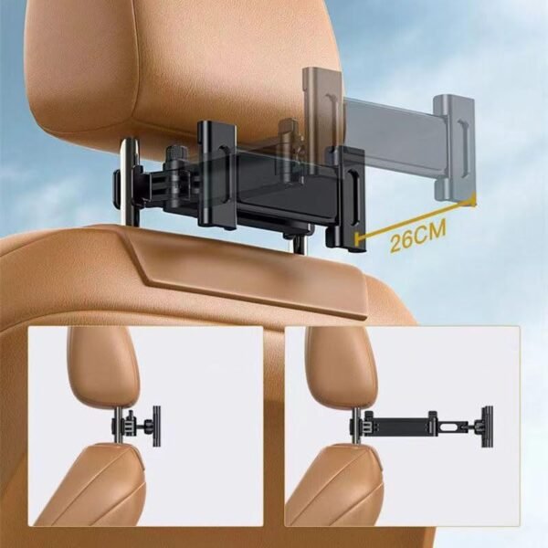 OTTSAN Support Tablette Voiture pour Renault Scala, Support Voiture Extensible Support de Tablette de Siège de Voiture Rotation 360° Multifonctionnel Auto Accessoires,A – Image 4