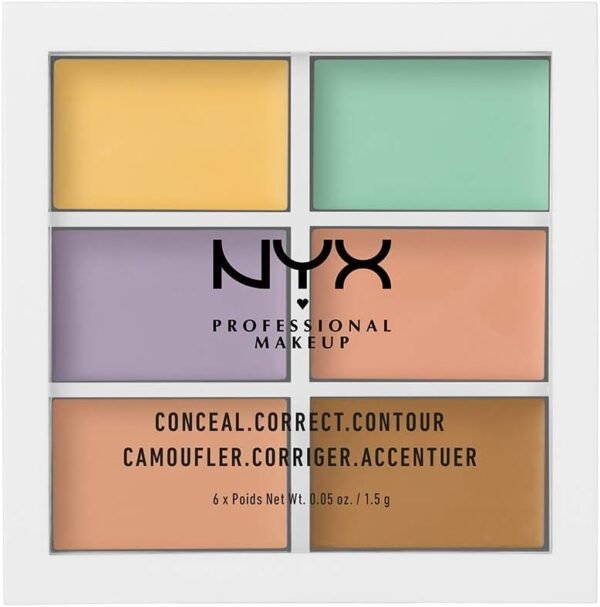 NYX Professional Makeup Palette 3C Correctrice, Anti-cernes et Contour, Texture Crémeuse, 6 Teintes