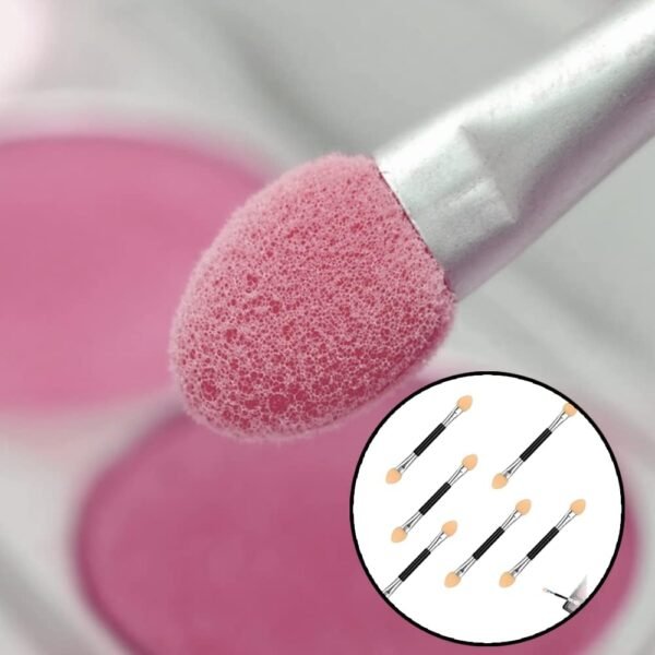 Brosse à Paupières, 12 Pcs Sponge Ombre à Paupières Pinceau, Pinceau de Fard à Paupières Double Face, Applicateur Fard à Paupières – Image 5