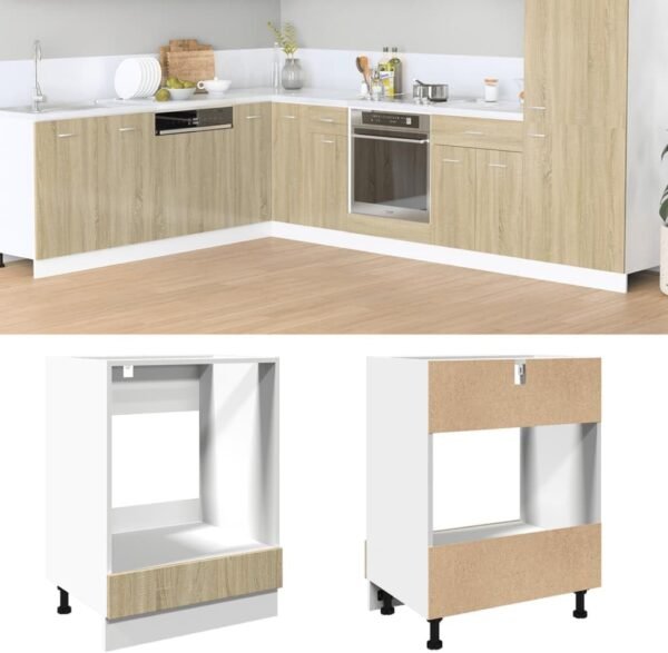 Armoire à four Chêne sonoma 60x46x81,5 cm Aggloméré – Image 4