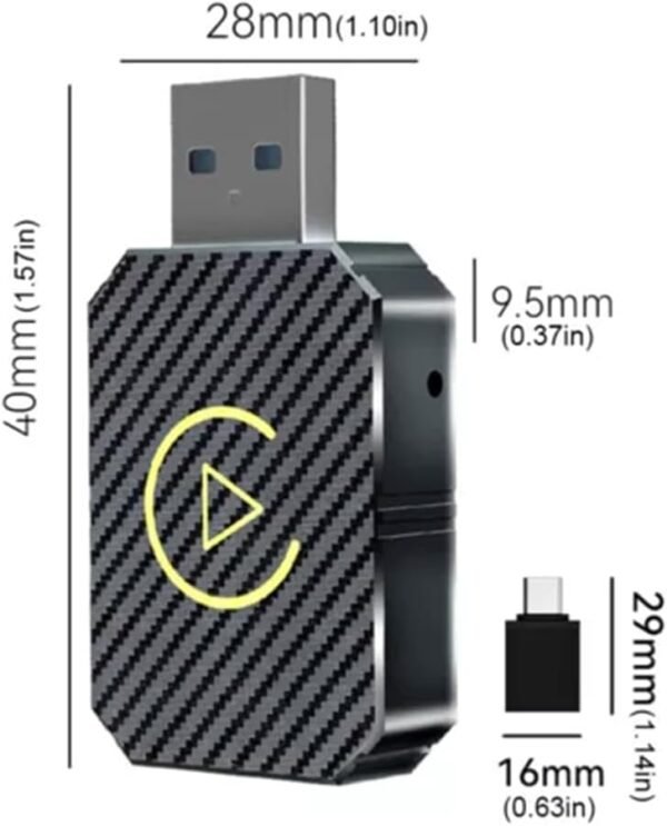 DFZHiuat Adaptateur Carplays sans fil Androids Auto – 2 en 1 Smart USB Dongle Mini Compact Carplays Convertisseur pour une connectivité transparente Glod – Image 7