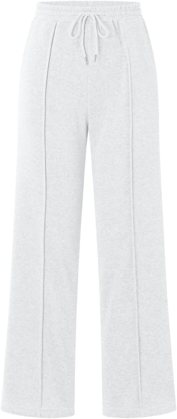 Pantalon Jogging Femme Pantalon de Sport Femme Taille Haute Pantalon Large de Survêtement Femme avec Poches Pantalons de Chaud Décontractés Femme Couleur Unie Sweatpants Hiver pour Fitness – Image 3
