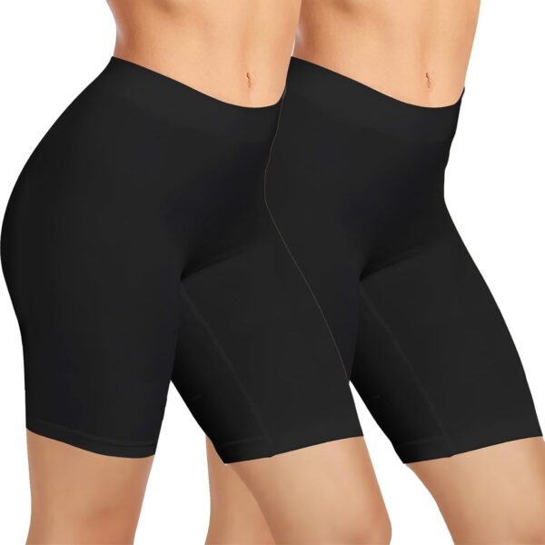 Lot de 2 Short Leggings Sport Femme sous Jupe ou Robe Anti-frottement Pantalons de Cyclisme pour Femme Legging Court sans Couture Boxer Short Sécurité