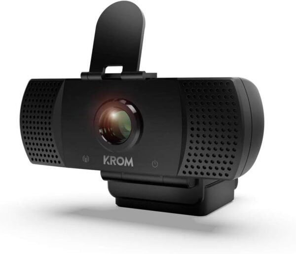KROM KAM - Webcam conçue pour les jeux - Webcam 1080p, 30fps, microphone intégré, trépied inclus, USB, noir