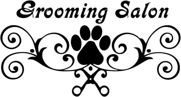 Autocollants muraux pour salon de toilettage, affiche en vinyle avec imprimé chien, décoration pour animalerie, ciseaux de toilettage pour animaux de compagnie, animalerie-S-23x42cm-Black