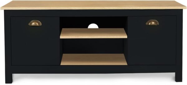 IDMarket - Meuble TV 113 cm Campagne ISIS Bois et Noir – Image 3