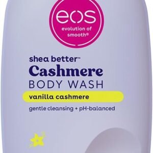 EOS Shea Better Cachemire Vanille Douche de soin hydratante et nourrissante avec formule gel au pH équilibré, sans parabènes ni phtalates, pour peaux sensibles, 400 ml