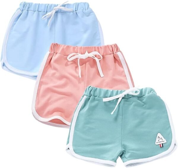 Rolanko Enfant Shorts Fille Sports Coton Danse Short Gymnastique Été D'entraînement Hot Pant pour La Course