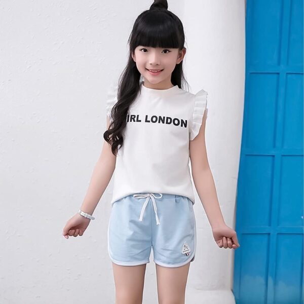 Rolanko Enfant Shorts Fille Sports Coton Danse Short Gymnastique Été D'entraînement Hot Pant pour La Course – Image 3
