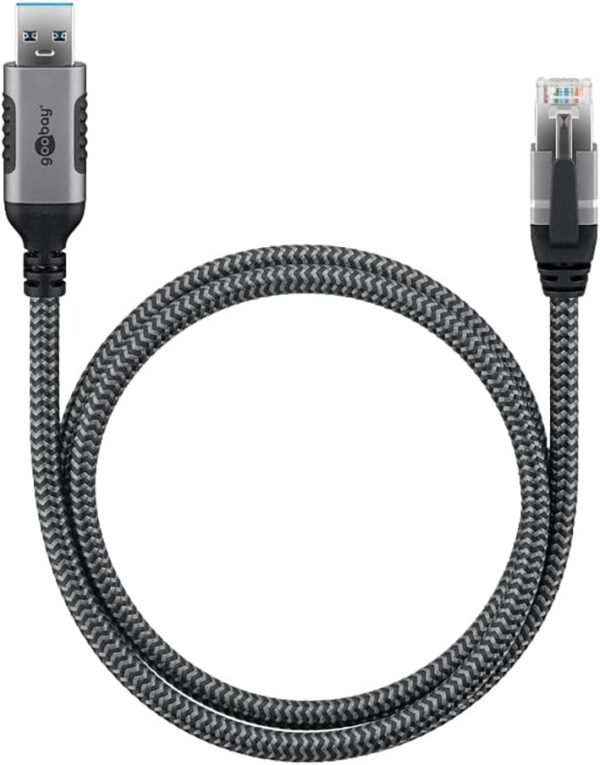 goobay 3m LAN-USB Câble 1 Gbit Transfert de données - USB A 3.0 vers RJ45 Ethernet Le câble CAT 6 connecte le routeur et l’ordinateur portable ou le PC - Remplace l’adaptateur USB vers LAN - 70499 – Image 4