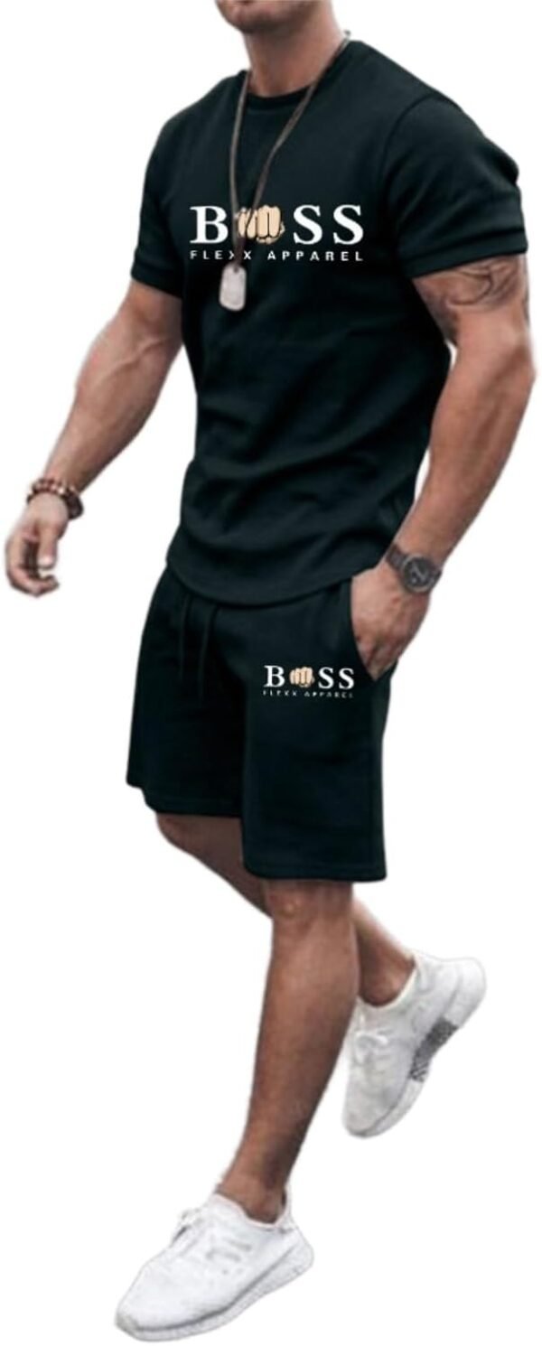 Homme Ensemble Sets Ete Tenues Survêtement Costumes Plage Vacances 2 Pcs Décontracté Ensemble Short Tee Shirt Homme 2 Pièce T-Shirts à Manches Courtes