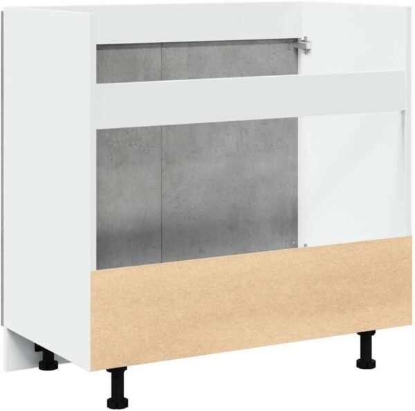 vidaXL Armoire de Plancher d'évier Gris béton 80x46x81,5 cmaAggloméré, Armoire de Cuisine, Meuble de Cuisine, Armoire de Rangement de Cuisine – Image 9