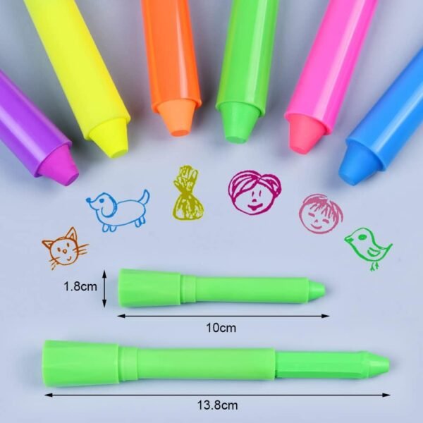AOOWU Peinture Fluorescents UV, 6 Crayons De Peinture UV Néon Pour Le Visage Et Le Corps, Lavables Non Toxiques Bâton de Peinture au Néon UV, Pour Festival, Mardi Gras, Halloween, Maquillage – Image 7