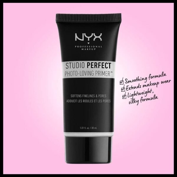 NYX Professional Makeup Base de teint Studio Perfect, Teint Uniformisé, Action Ciblée Pores et Ridules, Teinte : Clear – Image 2