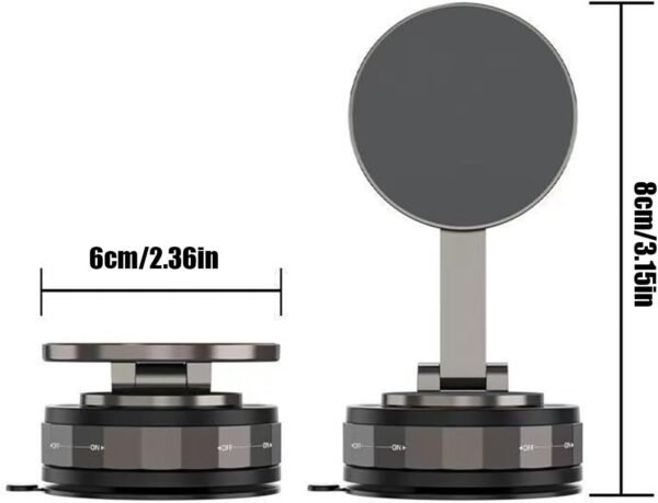 Yjkedfh Support Magnétique Téléphone à Ventouse,Support Magnétique à Ventouse pour Smartphone - Support Mobile Ajustable Et Pliable pour Voiture, Accessoires pour Auto, SUV, Camping-Car, – Image 6