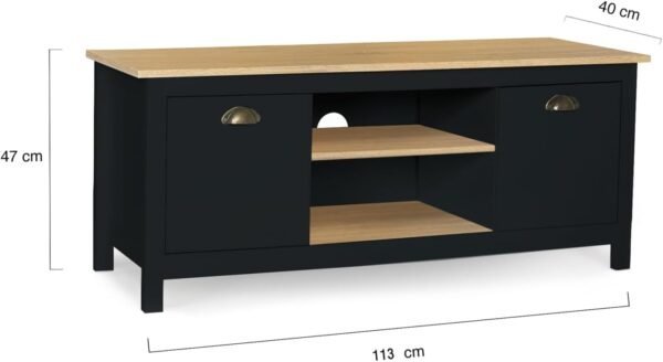 IDMarket - Meuble TV 113 cm Campagne ISIS Bois et Noir – Image 6