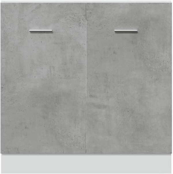 vidaXL Armoire de Plancher d'évier Gris béton 80x46x81,5 cmaAggloméré, Armoire de Cuisine, Meuble de Cuisine, Armoire de Rangement de Cuisine – Image 7