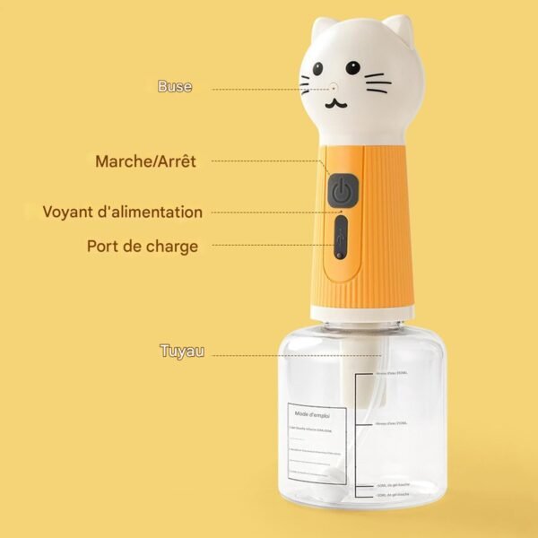 Eventerde Mousseur De Shampooing, Laveur Électrique pour Chien Rechargeable USB, Fournitures De Bain pour Animaux Machine À Mousse Automatique pour Nettoyage Quotidien À La – Image 7
