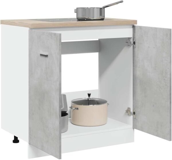 vidaXL Armoire de Plancher d'évier Gris béton 80x46x81,5 cmaAggloméré, Armoire de Cuisine, Meuble de Cuisine, Armoire de Rangement de Cuisine – Image 6