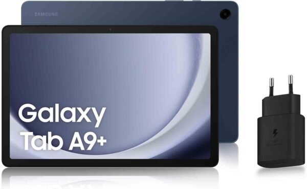Samsung Galaxy Tab A9+ Tablette Android, 64 Go de Stockage, Grand écran de 11", Wifi, Son 3D, Bleu marine, avec Chargeur secteur rapide 25W inclus (version FR)