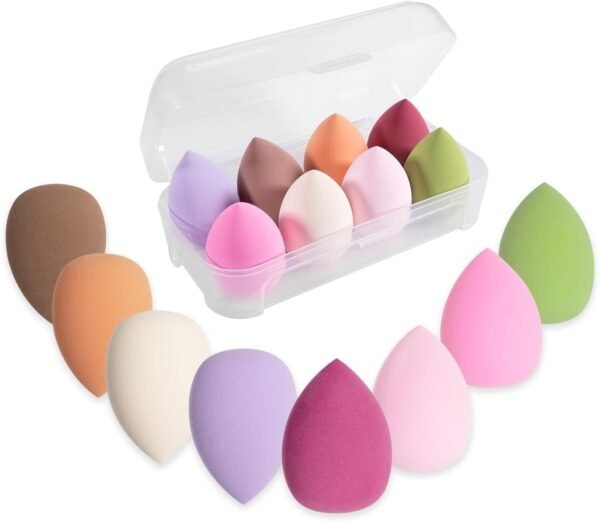 Set de 8 éponges de maquillage, Beauty Blender Large Make-up Egg Colourful Powder Puff Make-up Sponge Washable Sponge Replacement Make-up Remover Pad Foundation Powder Sunscreen