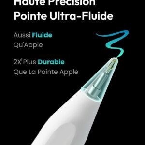 Alternative view of Metapen Stylet A8 Compatible avec Apple iPad 2018-2025 pour iPad 11 A16/10/9/8/7/6,Pro 3/4/5/6/M4,Air 3/4/5/M2/M3,Mini 5/6,Pencil Charge Rapide,Reject de Paume,Détection d'inclinaison (Blanc)