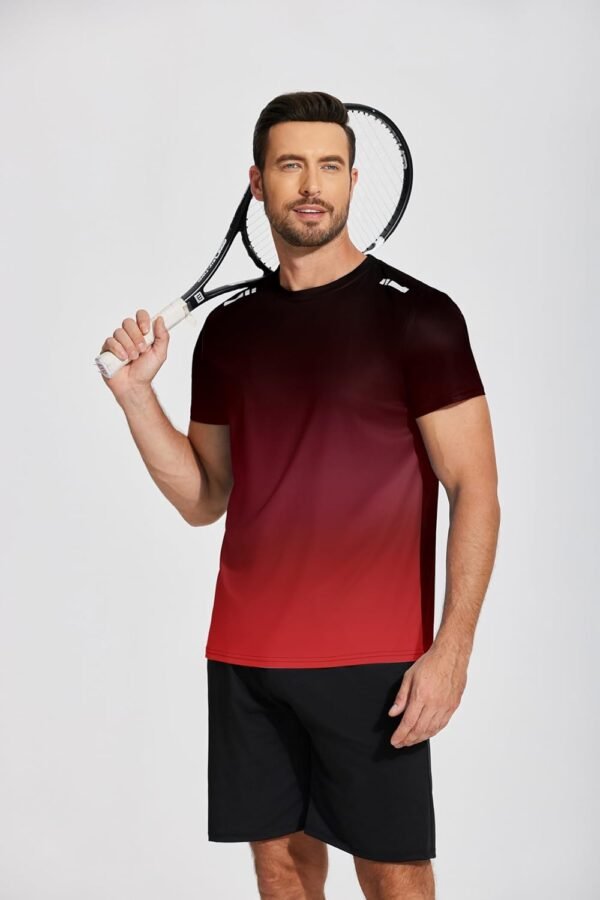 Weardear T-Shirt de Sport pour Hommes Chemise Fonctionnelle Chemise d'entraînement Respirante à séchage Rapide Chemise de Course à Manches Courtes – Image 2