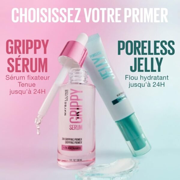 MAYBELLINE NEW YORK - Grippy Serum - Base De Teint Perfectrice - Fixe Le Maquillage Pendant 24H - Texture Ultra-Fondante - Enrichie En Niacinamide & Aloe Vera - Technologie Serum-To-Grip - 30 ml – Image 7