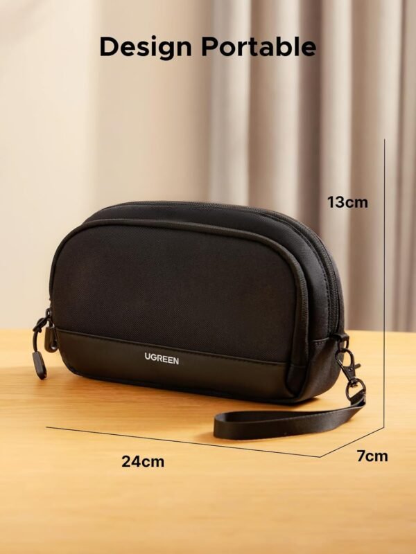 UGREEN Sac Câble Rangement Électronique Pochette Organisateur de Voyage Protection Contre Éclaboussures Poche Intérieure Zippée pour Batterie Externe Chargeur Adaptateur Câble Disque Dur (M) – Image 7