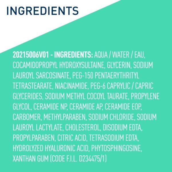 Cerave Nettoyant moussant de visage pour un lavage quotidien du visage Pour Peaux Normales à Grasses 453,6 g – Image 9