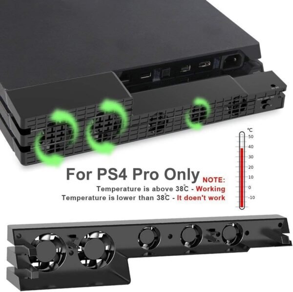 DollaTek Ventilateur de Refroidissement USB Super Externe à 5 températures avec câble USB, Noir pour Console de Jeu PS4 Pro – Image 3