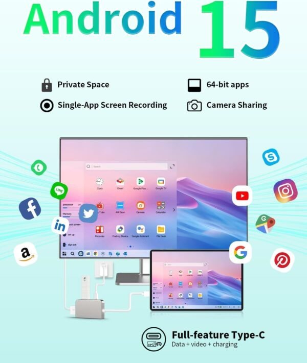 TECLAST P50AI Tablette Android 15 Tablette 11 Pouces 90Hz, Gestuel IA, 2.0GHz Octa-Core, HDMI-Type C, Mode PC, 16Go+128Go(4To TF), 7000mAh/Widevine L1/BT5.4/13MP+8MP, avec étui + Stylet, 2025 – Image 3