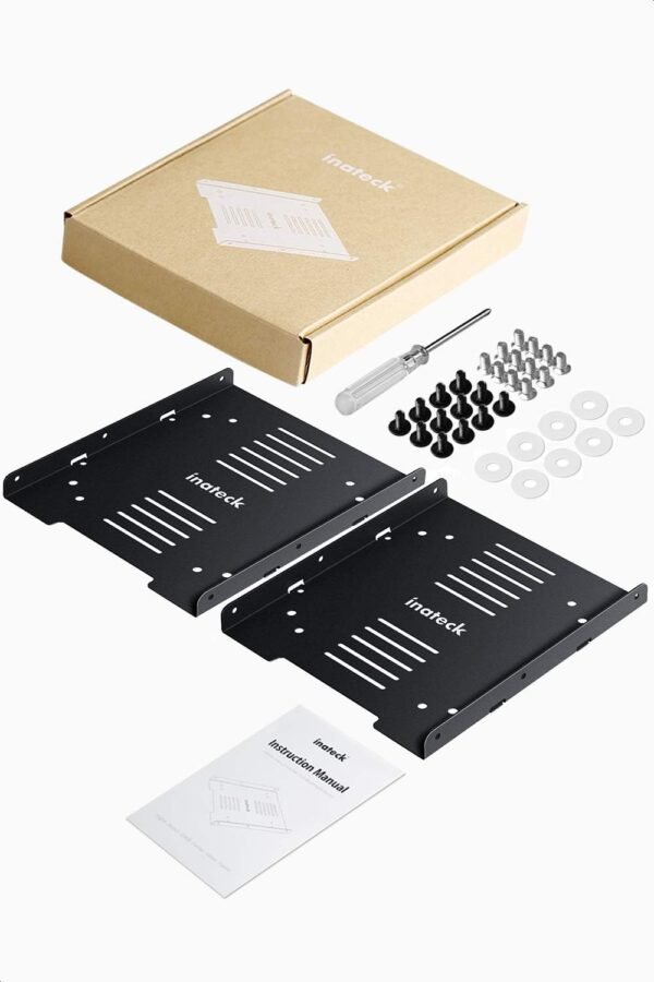 Inateck Kit de Montage pour Disque Dur HDD 2 x 2,5" à Baie Interne 3,5" Cadre de Montage en métal HDD Adaptateur pour SSD PC,SA04004 – Image 6