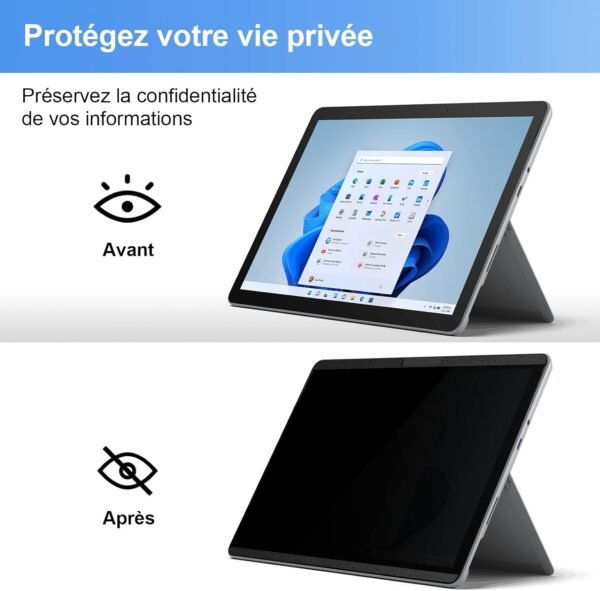 Magnétique Filtre de Confidentialité 13.5 Pouces Compatible avec Microsoft Surface Laptop 6/5/4/3/2/1, Amovible Protection Ecran Surface Laptop, Film Anti Regard /Filtre Lumière Bleue Surface 13.5" – Image 4
