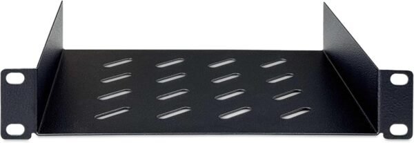 DIGITUS Étagère - 1U - 10 pouces (254 mm) - Pour armoire réseau - 200 mm de profondeur - Tôle d'acier perforée - Noir – Image 3