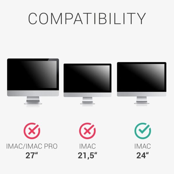 kwmobile Housse écran Ordinateur Compatible avec Apple iMac 24" - Protection d'écran pour Ordinateur - Noir – Image 6