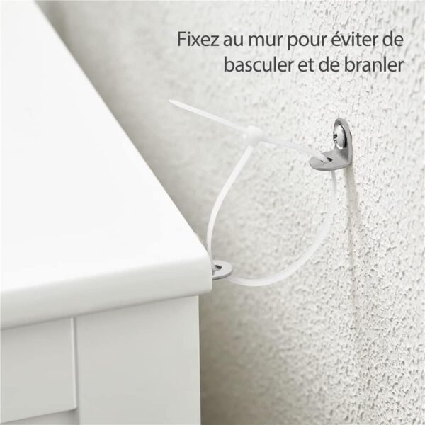 Yaheetech Meuble de Salle de Bain, Meuble de Rangement, 2 Étagères, Armoire Planche Réglable en Hauteur, Salon, Cuisine, Couloir, Profond 50 x 30 x 92,5 cm Blanc – Image 9