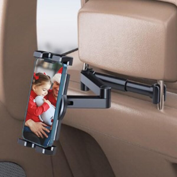 Générique Support de comprimé de Support de Voiture, Support de comprimé de siège d'auto,Porte-Tablette pour Voiture - Portable ajusté Portable Rotation Backseat Stand pour Camping Family Movie Video – Image 3