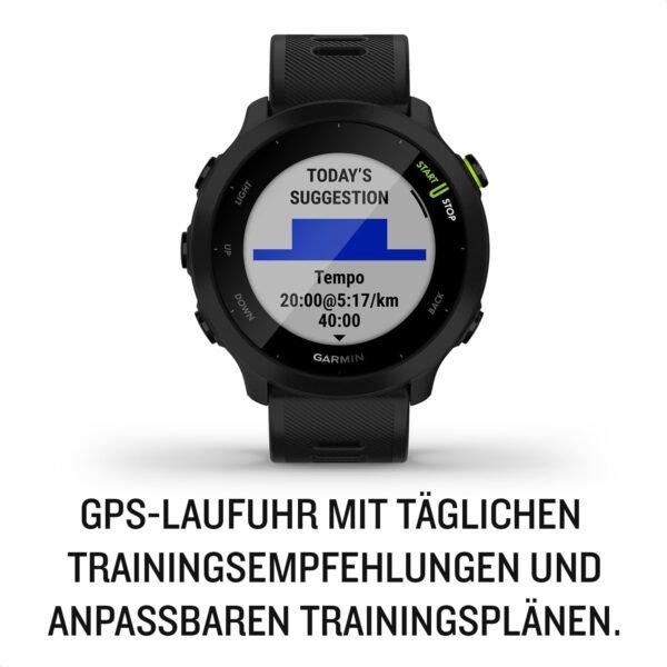 Garmin – Forerunner 55 - Montre GPS multi-activités running avec fonctions d’entrainement Garmin Coach et cardio au poignet – Noire, TU EU – Image 3
