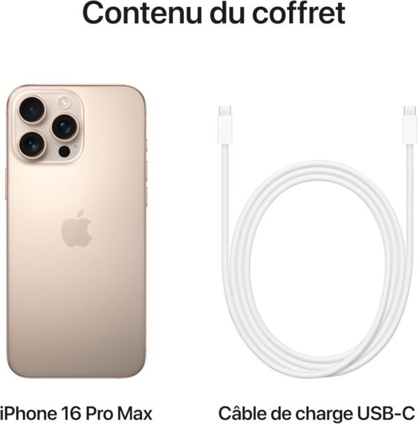 Apple iPhone 16 Pro Max (256 Go) - Titane Sable – Image 6