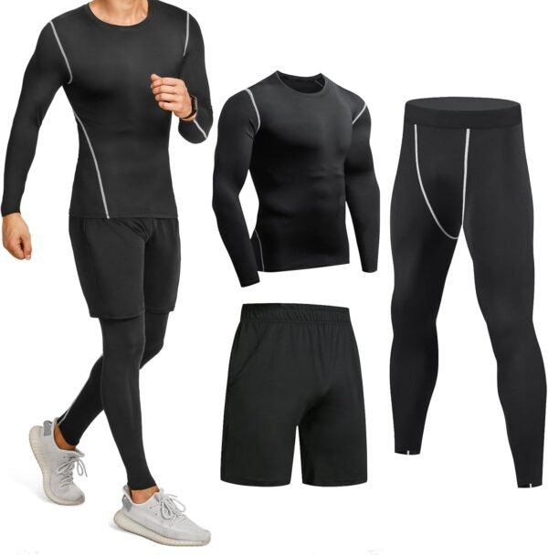 Niksa Ensemble Compression Homme Tenue Sport Fitness Vêtement Running Tee Shirt Compression Legging Sport Short Running