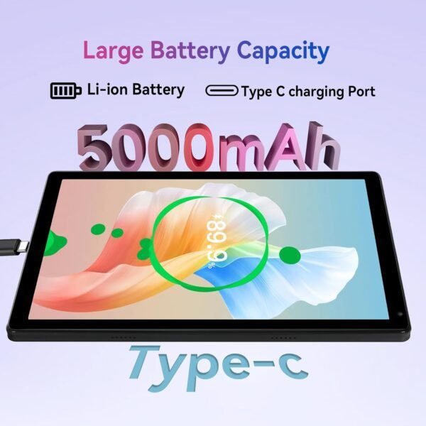Ainmel Tablette Android, 10 Pouces Octa-Core Processeur, 10GB RAM 128GB ROM, 1TB TF Card Expand, 1280x800 IPS HD Touchscreen, 5G/2.4G WiFi, BT 5.0, 5MP+8MP Dual Camera Android Tablette (Noir) – Image 6