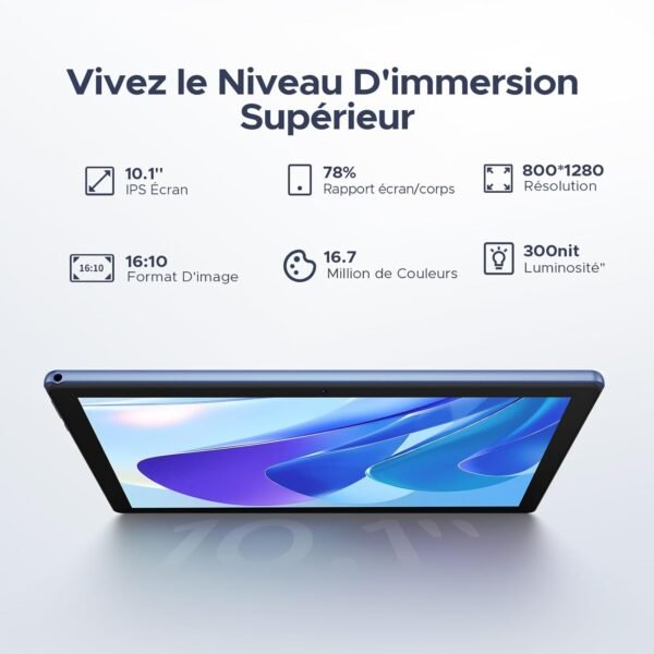 DOOGEE U10 (2025) Tablette Android 15, Tablette 10 Pouces 16Go RAM+128Go ROM(2To TF), GMS Tablette Tactile, WiFi 6, Widevine L1, 5060mAh, BT 5.0, 2 en 1 Tablette avec Clavier Souris- Gris – Image 4